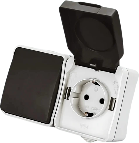 IP54 1 Gang Socket+1 Gang Switch